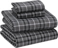 RUVANTI Flannel Sheets King Size - Soft 100% Cotton Plaid Sheets