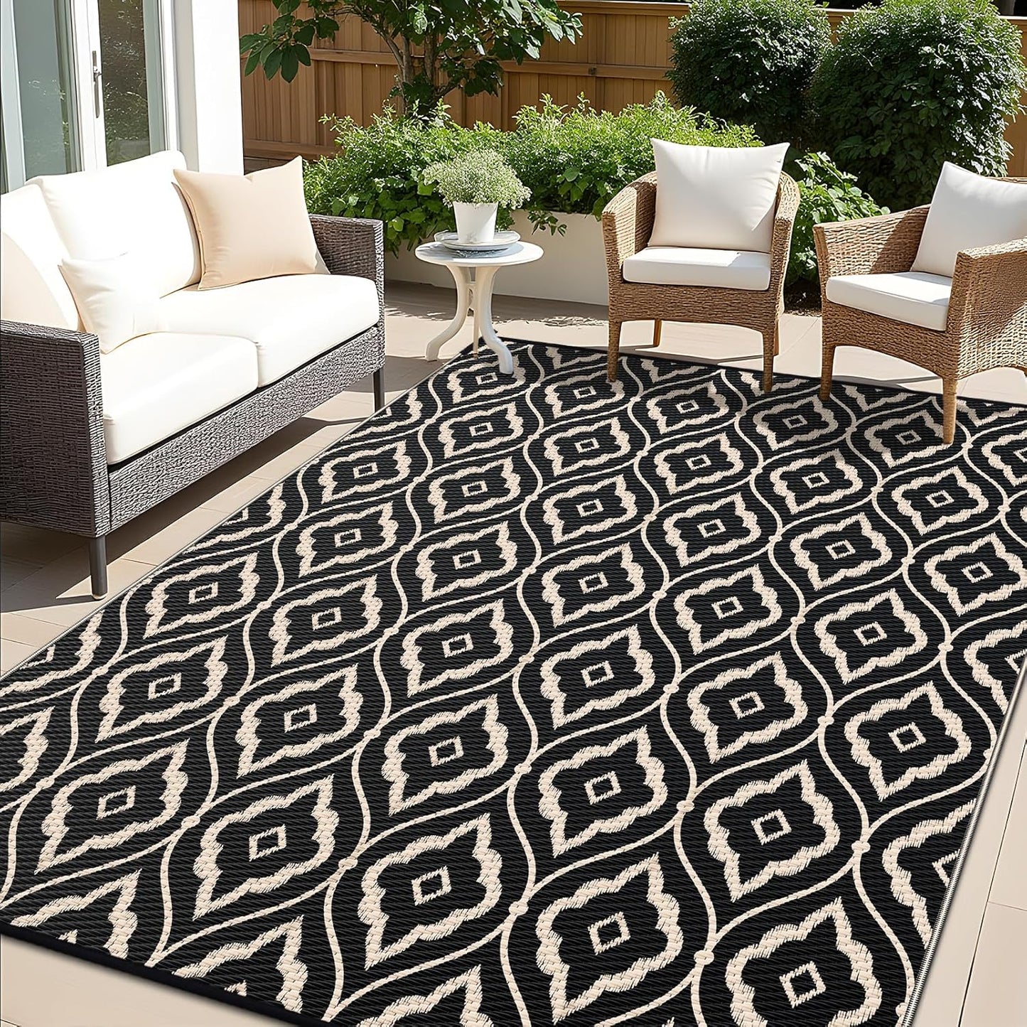 OLANLY Outdoor Rug 8x10 ft Waterproof Reversible Camping Mat