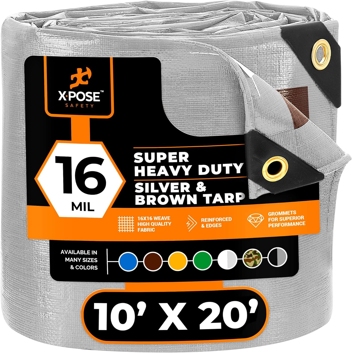 10ft x 20ft Super Heavy Duty Poly Tarp Cover for All Weather Use