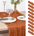Terracotta Cheesecloth Table Runner 10ft Rustic Gauze - Soft Draping