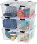 IRIS USA 54 Qt Stackable Plastic Storage Bins with Lids - Clear