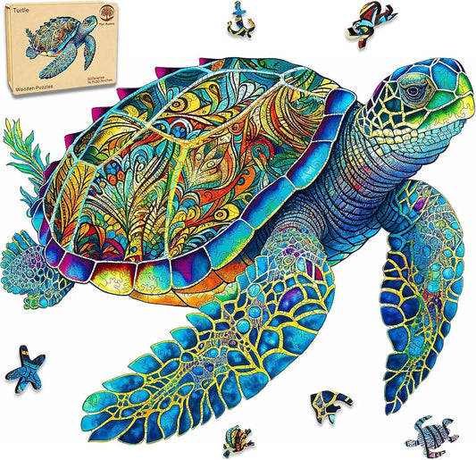 Unique Sea Turtle Wooden Puzzle for Adults and Kids Fun