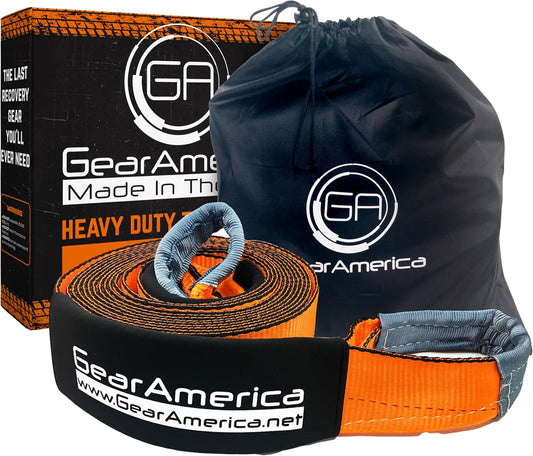 GearAmerica Heavy Duty Tow Strap 4inx30ft for Offroad Recovery