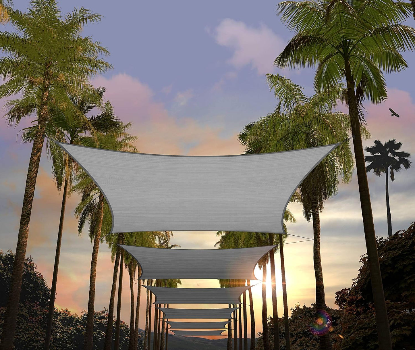 Custom Size 12ft x 13ft Grey Rectangle Sun Shade Sail for Outdoors