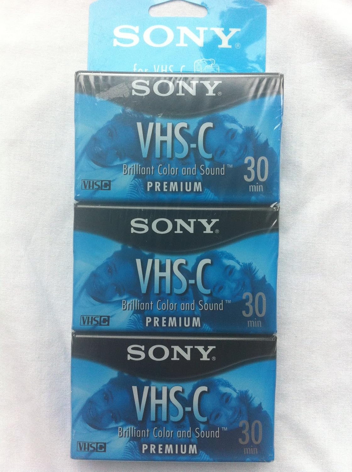 Sony VHS-C Premium 30 Min 3-Pack for High-Quality Recording