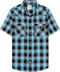 Viscose Bamboo Blend Western Pearl Snap Plaid Shirt - Breathable