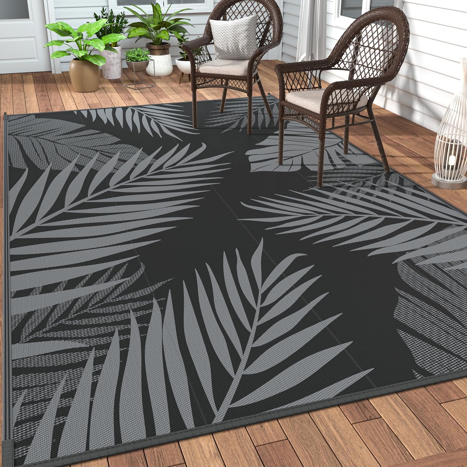 GENIMO Outdoor Rug 9ft x 12ft Waterproof for Patios Clearance