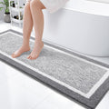 Bathroom Rug 59x20 Gray White - Soft, Absorbent Microfiber Bath Mat