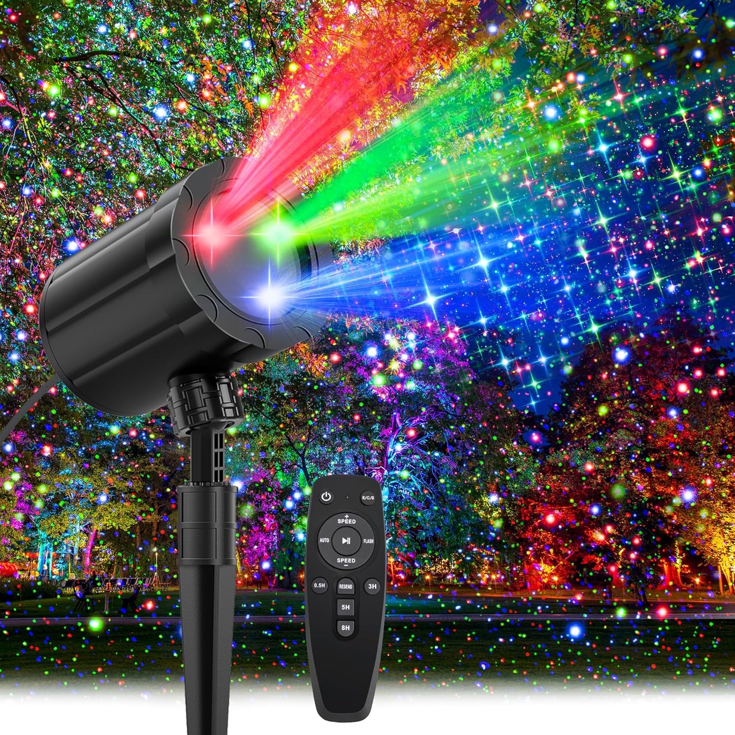 Festive RGB Christmas Projector - Remote Control - GUSODOR