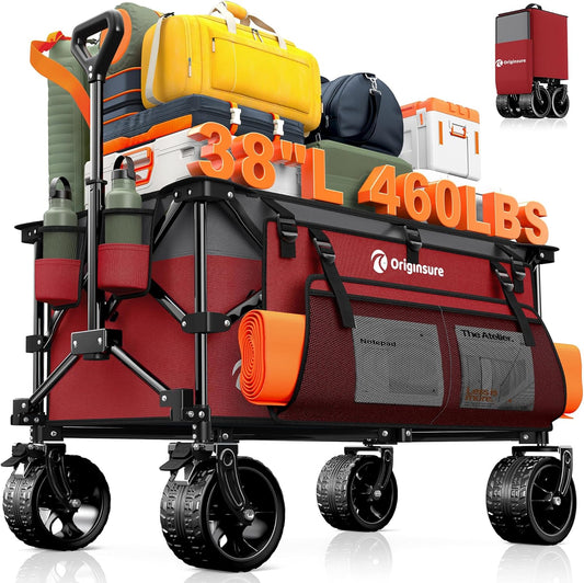 220L Collapsible Wagon Cart with Heavy Duty All-Terrain Wheels