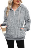 Women's Fleece Sherpa Hoodie - Relaxed Fit Oversized Pullover Jacket