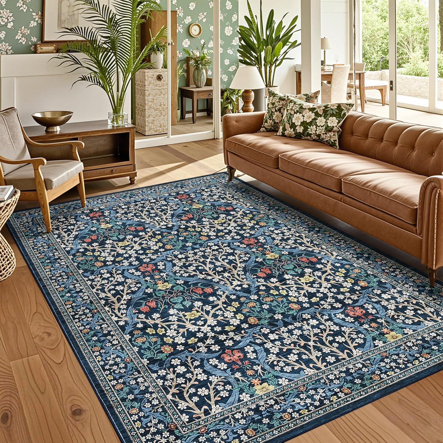 GarveeHome 8x10 Area Rugs for Living Room, Soft Floral Design