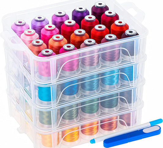 80 Spools 500m Embroidery Thread Set - Janome & Robison-Anton Compatible