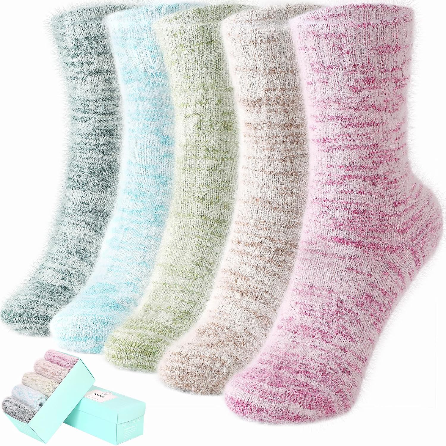 ICEIVY Fuzzy Cozy Socks for Women - Warm Comfy Winter Wear