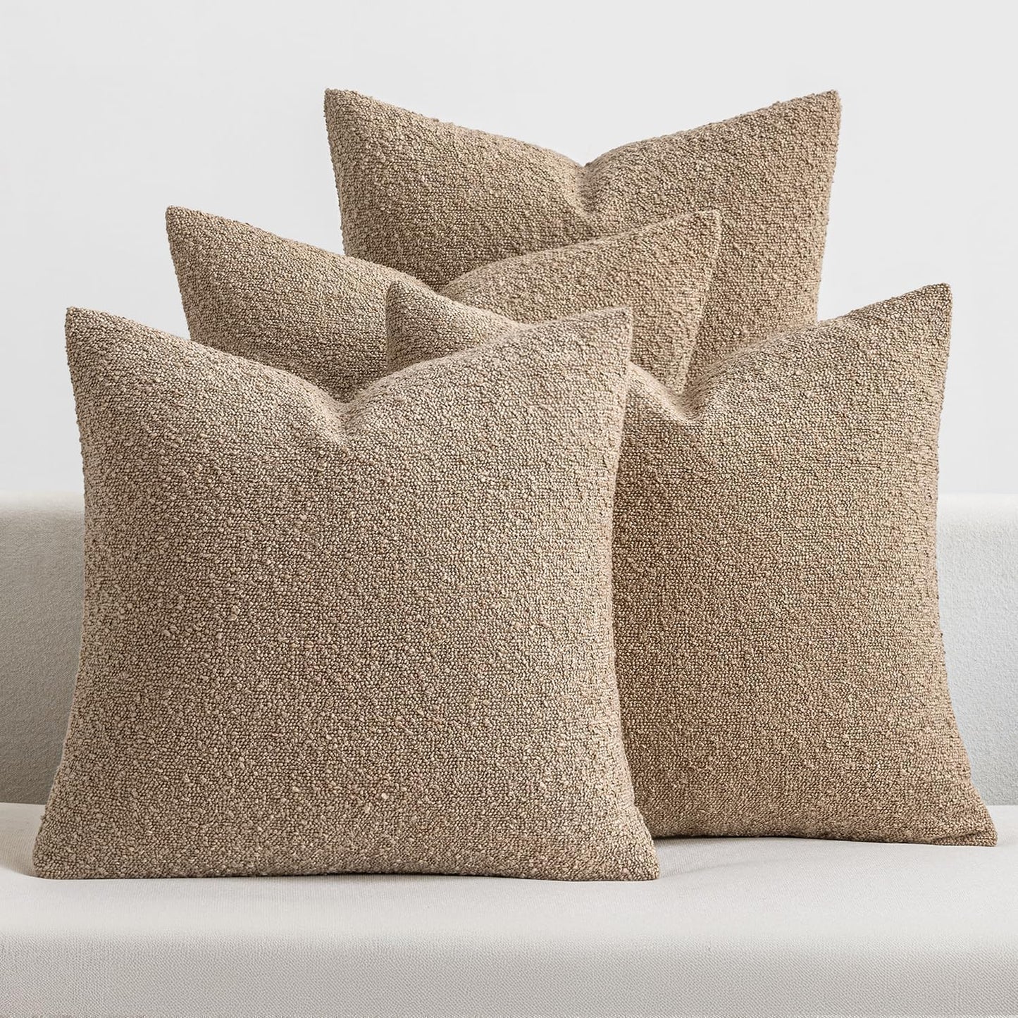 MIULEE Decorative Textured Boucle Throw Pillow Covers 18x18 in