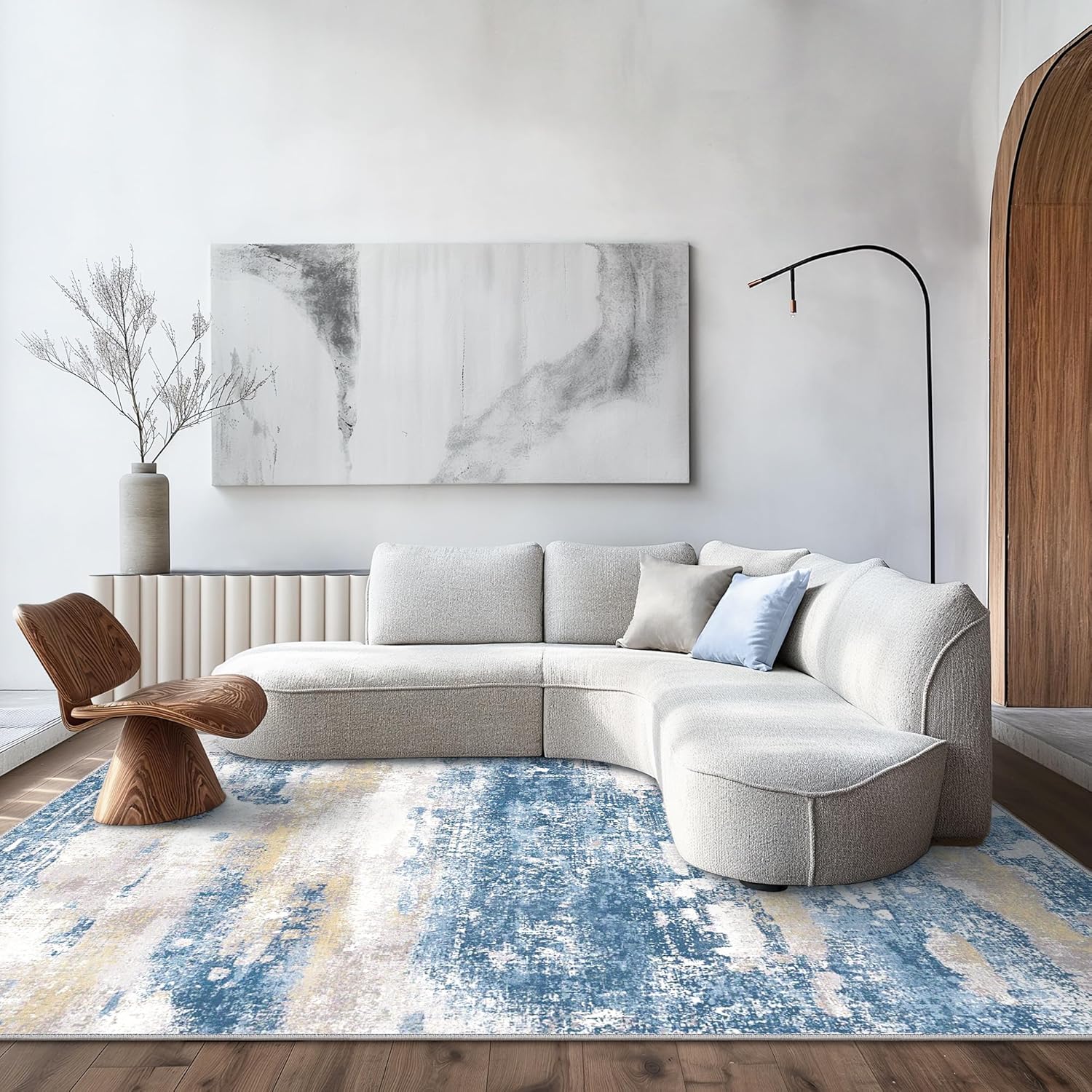 Modern Abstract Area Rugs 10x12 for Living Room and Bedroom