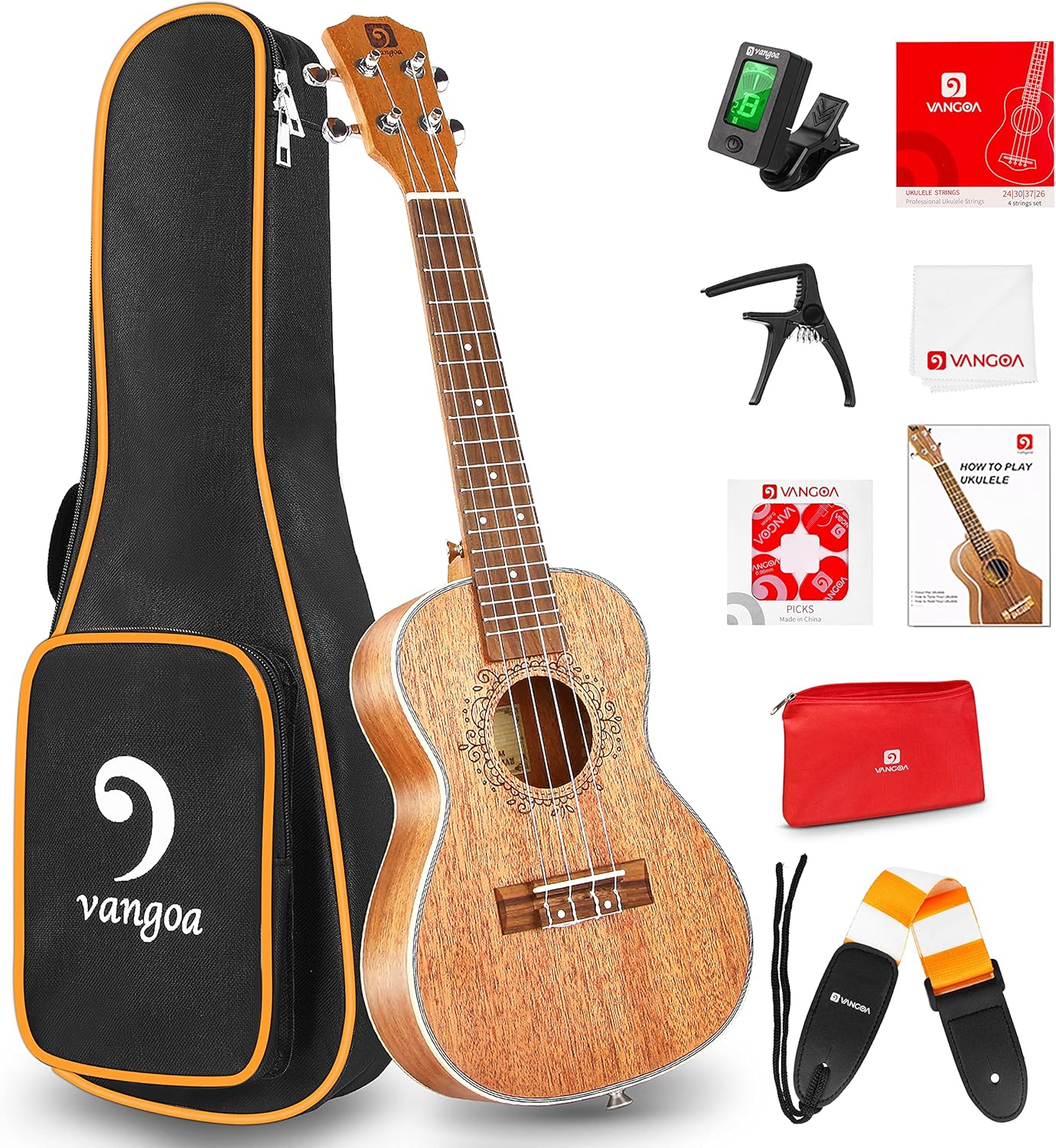 Ukulele Concert Mahogany Bundle for Beginners and Professionals