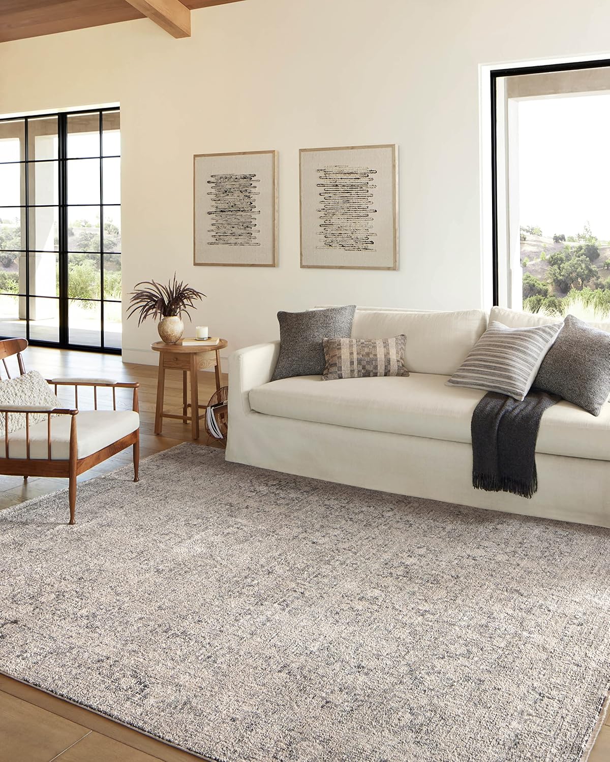 Loloi Alie Collection Runner Rug in Stone/Mist for Home Decor