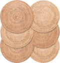 6-Pack Rattan Placemats 13-in Round - Natural Woven Table Mats