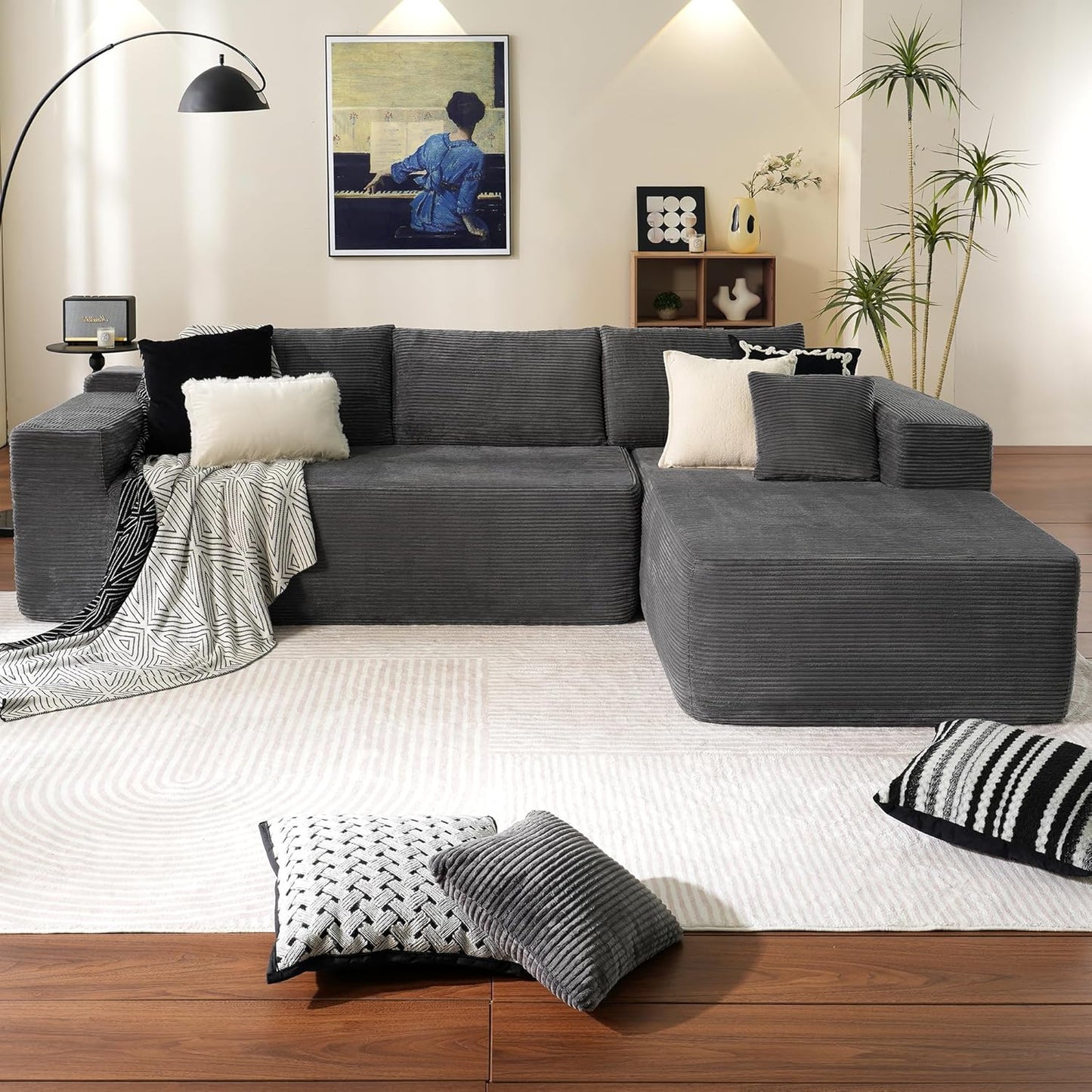 Modular Sectional Sofa with L-Shape Chaise for Modern Living