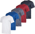 Mens Dry-Fit Moisture Wicking Active Crew T-Shirt 5 Pack - Lightweight