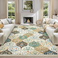 9x12 Area Rug Large Machine Washable Moroccan Trellis Rug - Stain