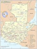 Guatemala Political & Administrative Map: Detailed & Laminated
