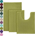 Urvoix Bathroom Rugs Set 3 Piece - Ultra Soft Chenille Bath Mat Set