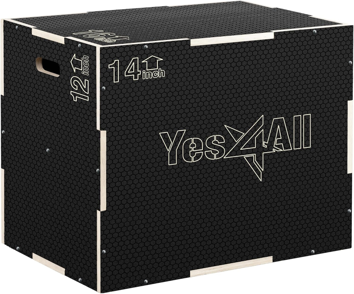 Yes4All 3 in 1 Non-Slip Wooden Plyo Box for Home Workouts