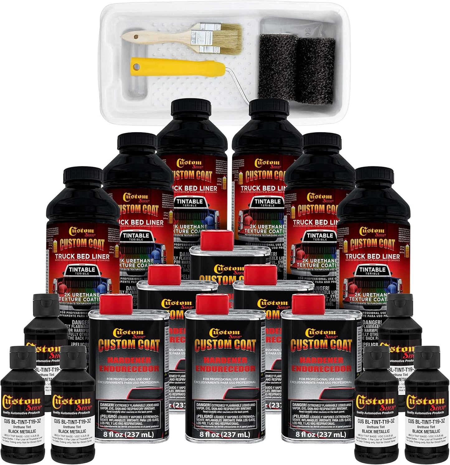 Custom Coat Black Metallic 1.5 Gallon Truck Bed Liner Kit