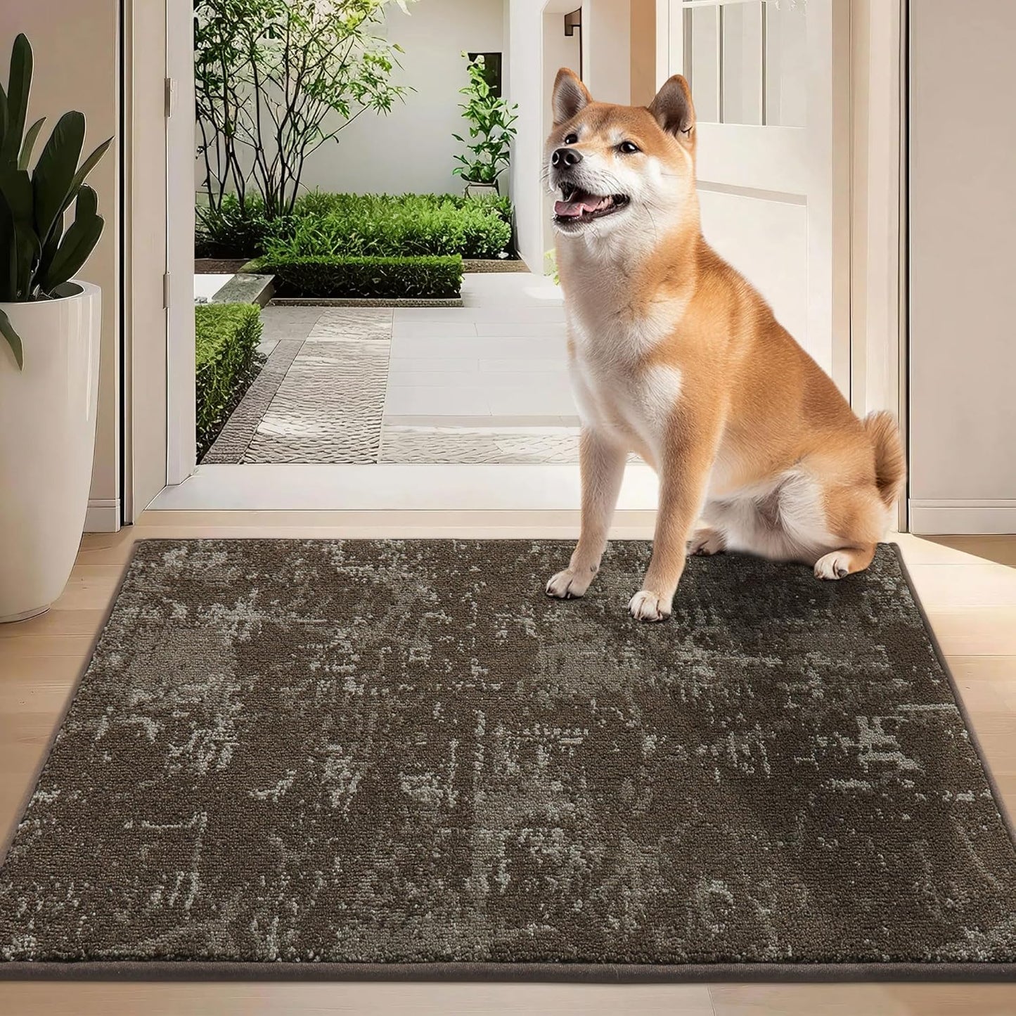 BEQHAUSE Dirt Trapper Door Mat for Muddy Shoes & Paws, Brown