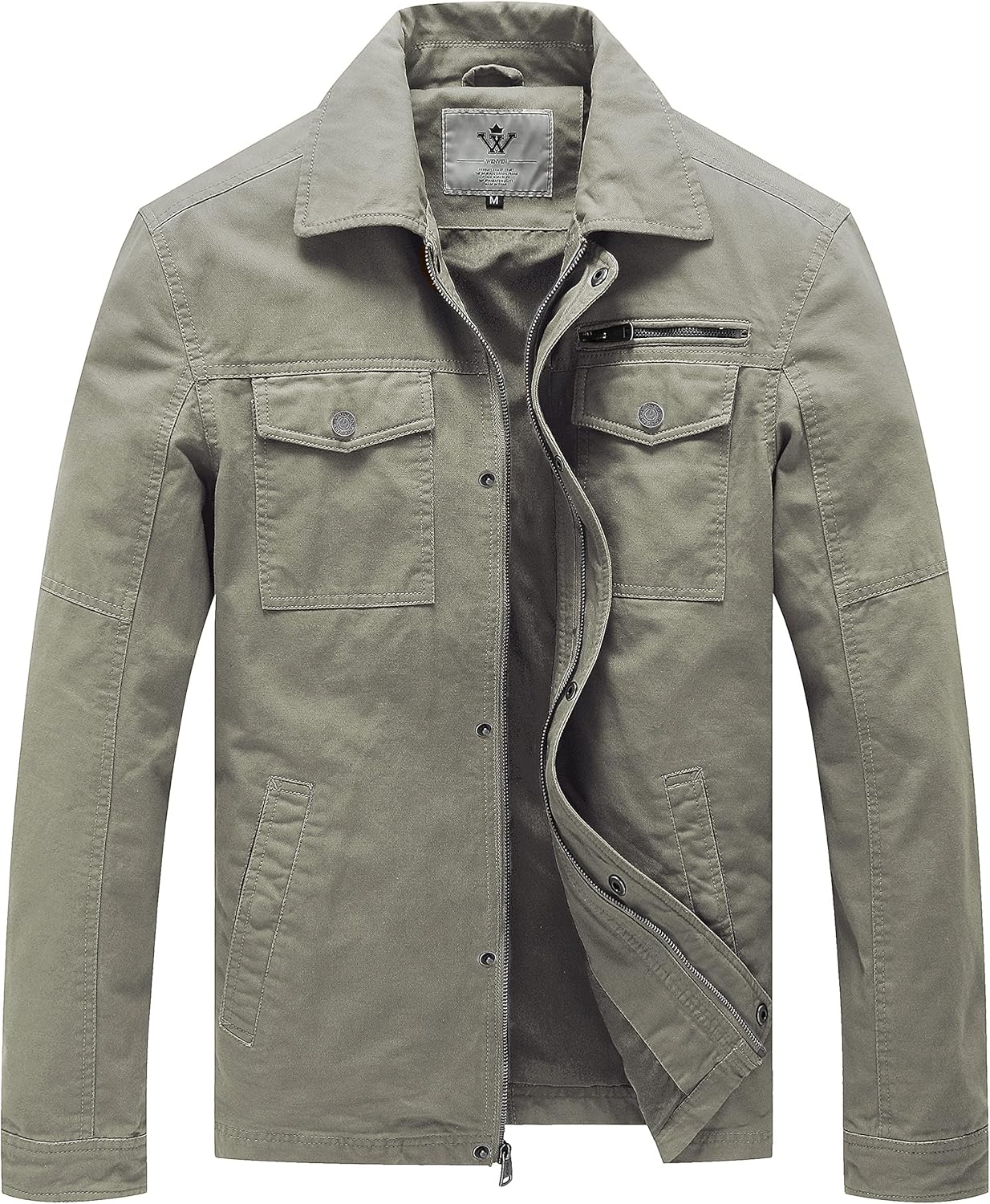 WenVen Men's Casual Canvas Cotton Military Lapel Jacket Review