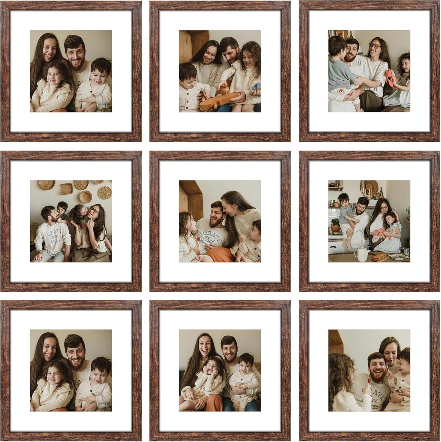 12x12 Picture Frame Set of 9 for Stunning Photo Displays