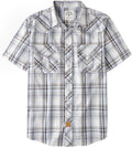 Short Sleeve Plaid Pearl Snap Shirt for Men - Classic Western Casual