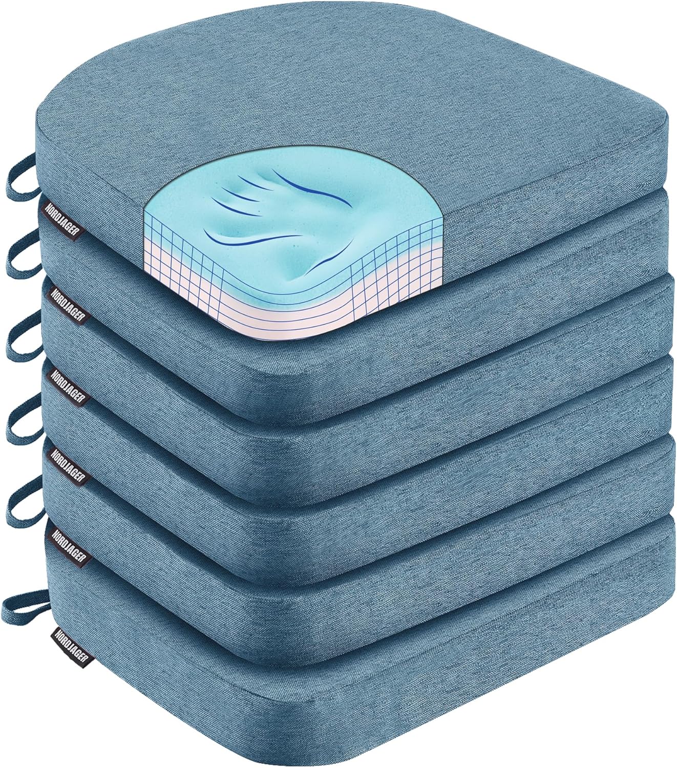 Comfortable Dining Chair Cushions Set of 6 Memory Foam Pads