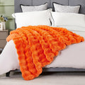 DREAMNINE Oversized Fuzzy Faux Fur Throw Blanket Twin - Cozy Pumpkin