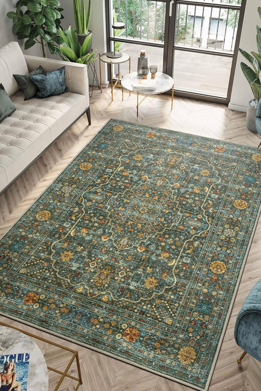 Keen Home Design 6x9 Rug - Vintage Machine Washable Area Rug