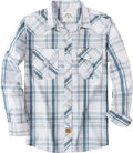 Men's Pearl Snap Western Shirt - Long Sleeve Plaid Casual Fit