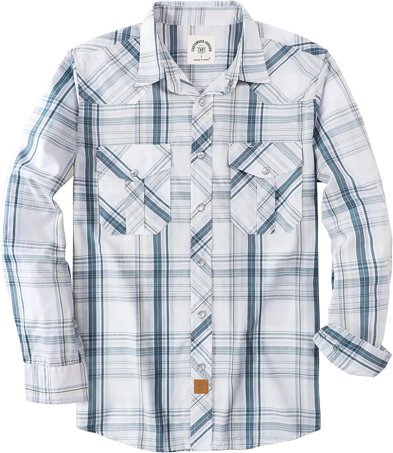 Dubinik Pearl Snap Shirts for Men: Vintage Casual Plaid Style