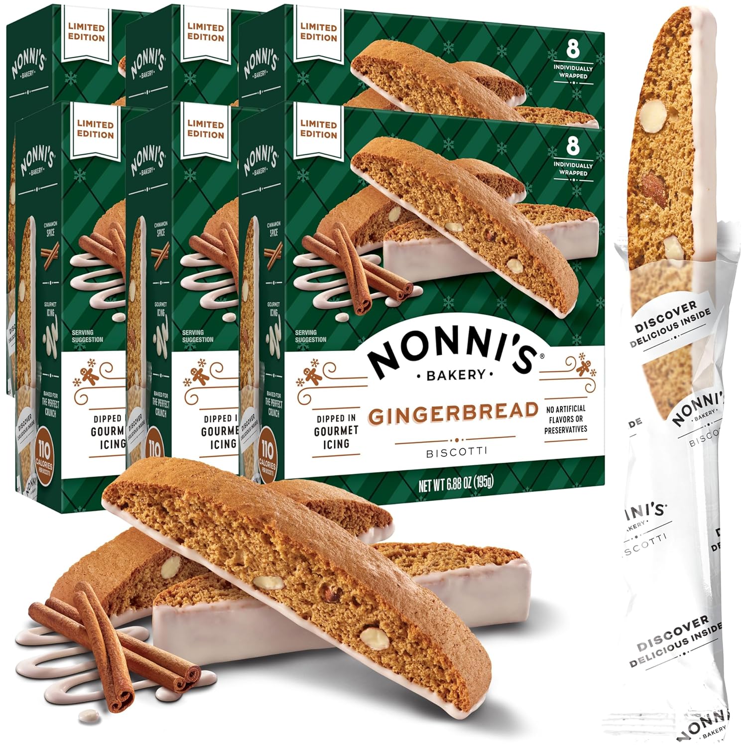 Nonni's Gingerbread Biscotti Holiday Cookies - Perfect for Gifting