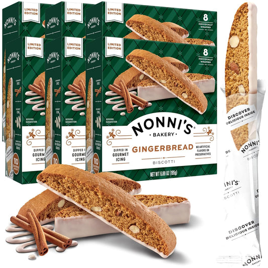 Nonni's Gingerbread Biscotti Holiday Cookies - Perfect for Gifting
