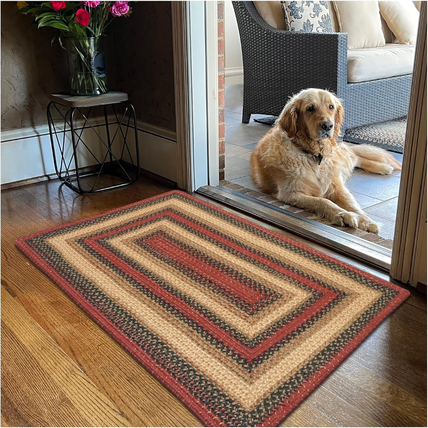 Highland Small Braided Rug 20x30 - Multicolor Jute Kitchen Rug