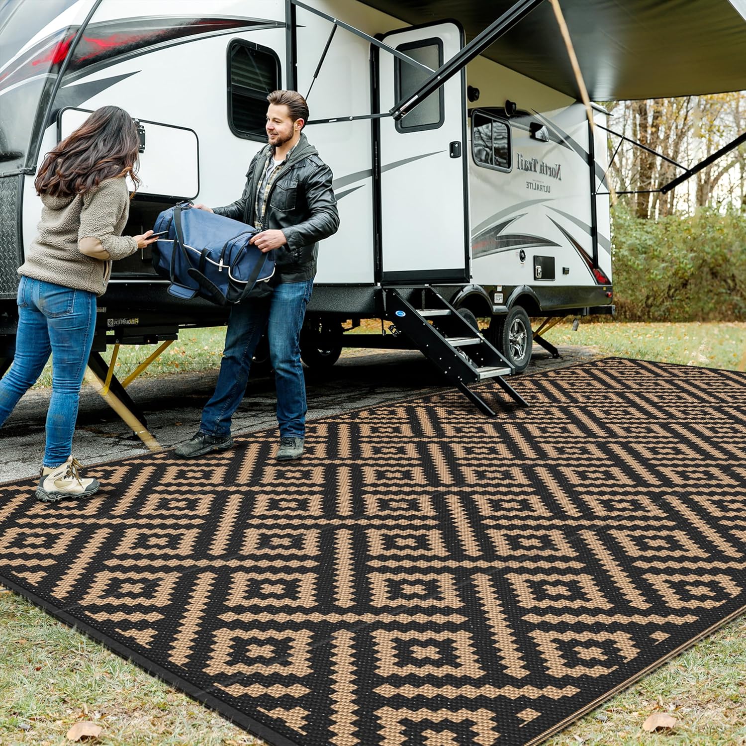 GENIMO Outdoor Rug for Patio Clearance - Waterproof Camping Mat