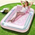 Cyan Pink 70in x 46in Inflatable Tanning Pool Lounger - Comfortable