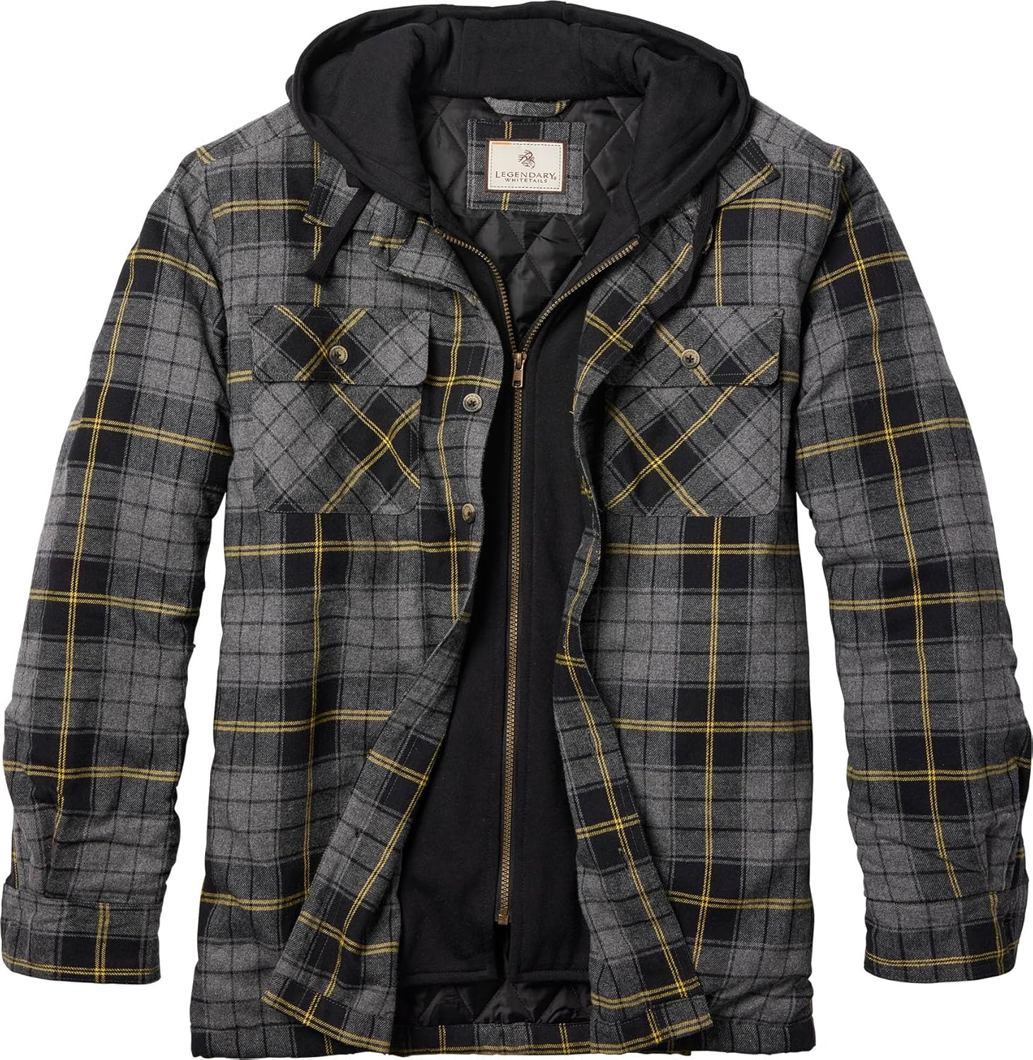 Legendary Whitetails Men's Plaid Flannel Shirt Jacket with Hood
