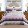 Queen Size Cotton Comforter Set - Lightweight Reversible Quilt