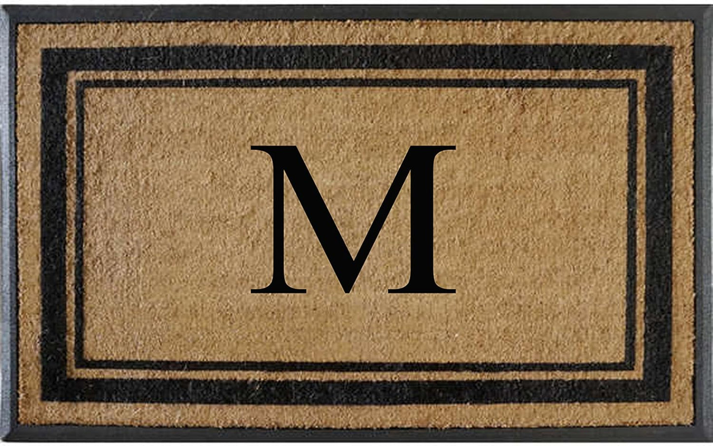 Natural Rubber & Coir Flocked Monogrammed Door Mat for Entry
