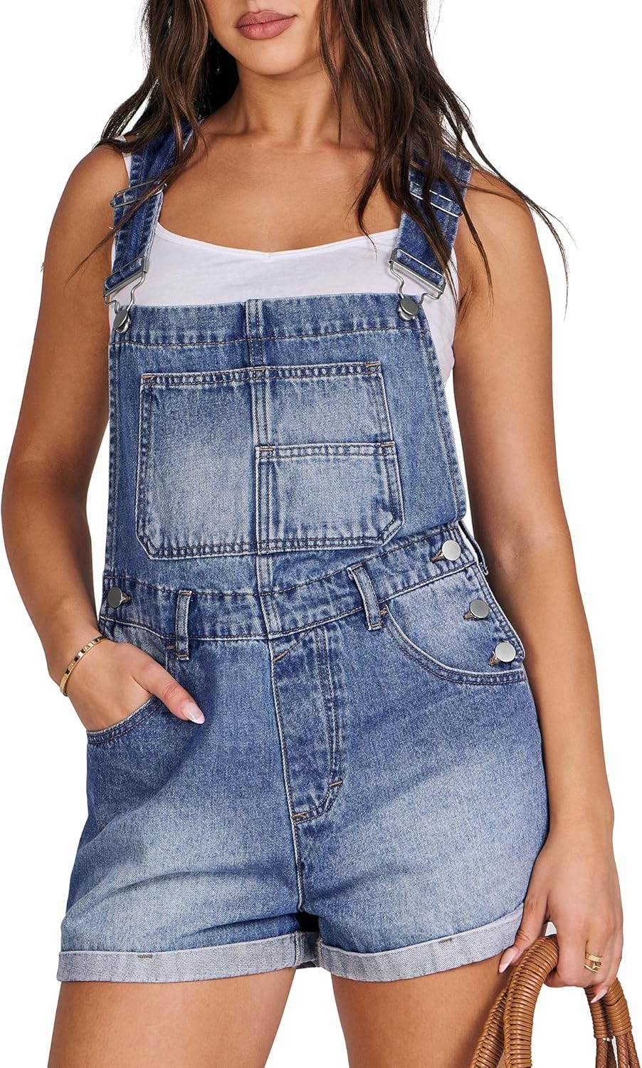 Stylish Women's Denim Shorts Overalls for Casual Summer Wear