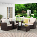 Wisteria Lane Brown 4 Piece Wicker Patio Conversation Set