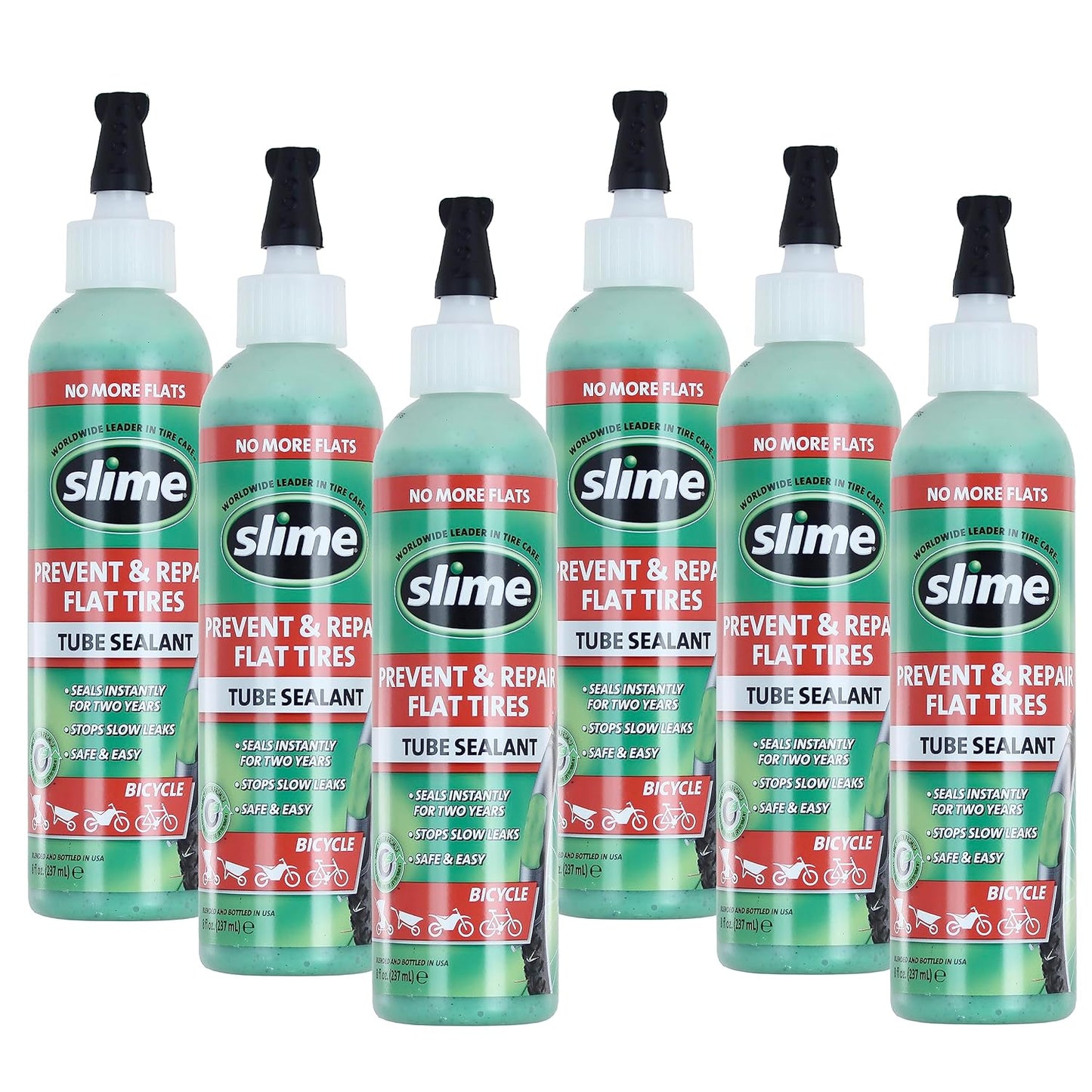 Slime 10003-6PK Bike Tube Sealant for Fast Puncture Repair